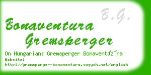 bonaventura gremsperger business card